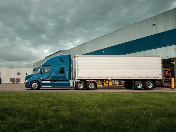 Large truck at logistics center.